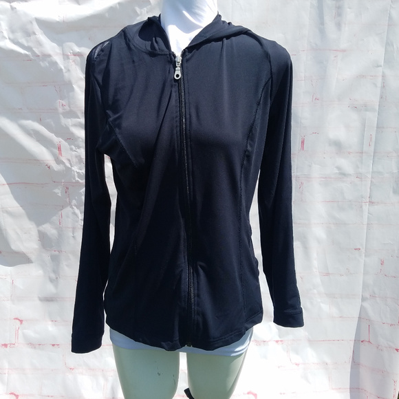 CAbi Tops - cAbi full zip black athletic top mesh  inset 576